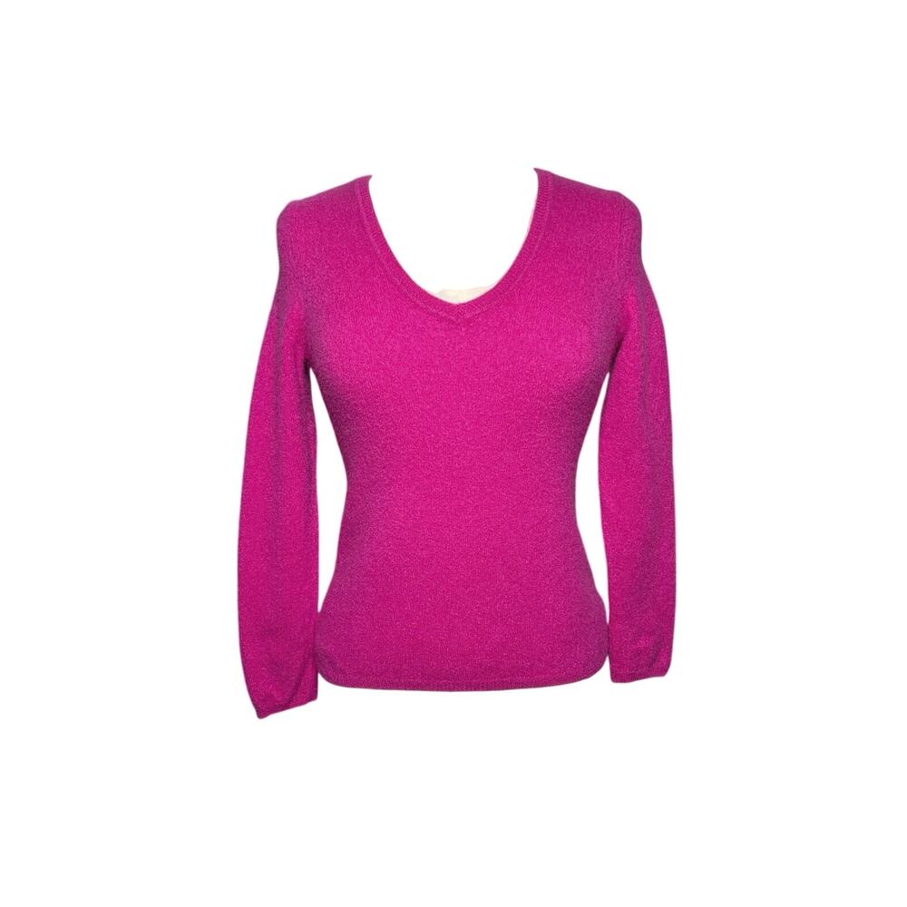 CASHMERE Charter Club Luxury Pink Vneck Pullover Sweater